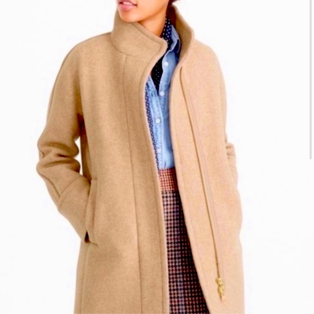 J. Crew Stadium Cloth Cocoon Coat Nello Gori Wool Women’s Size 2 - Tan